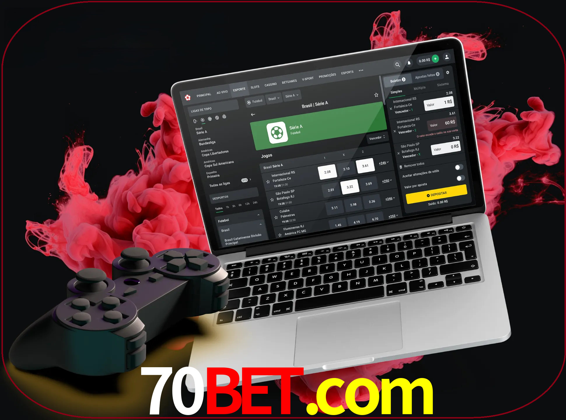 Visite a secção especial de jogos de vídeo em 70bet para descobrir em que jogos pode apostar e ganhar muito dinheiro.
