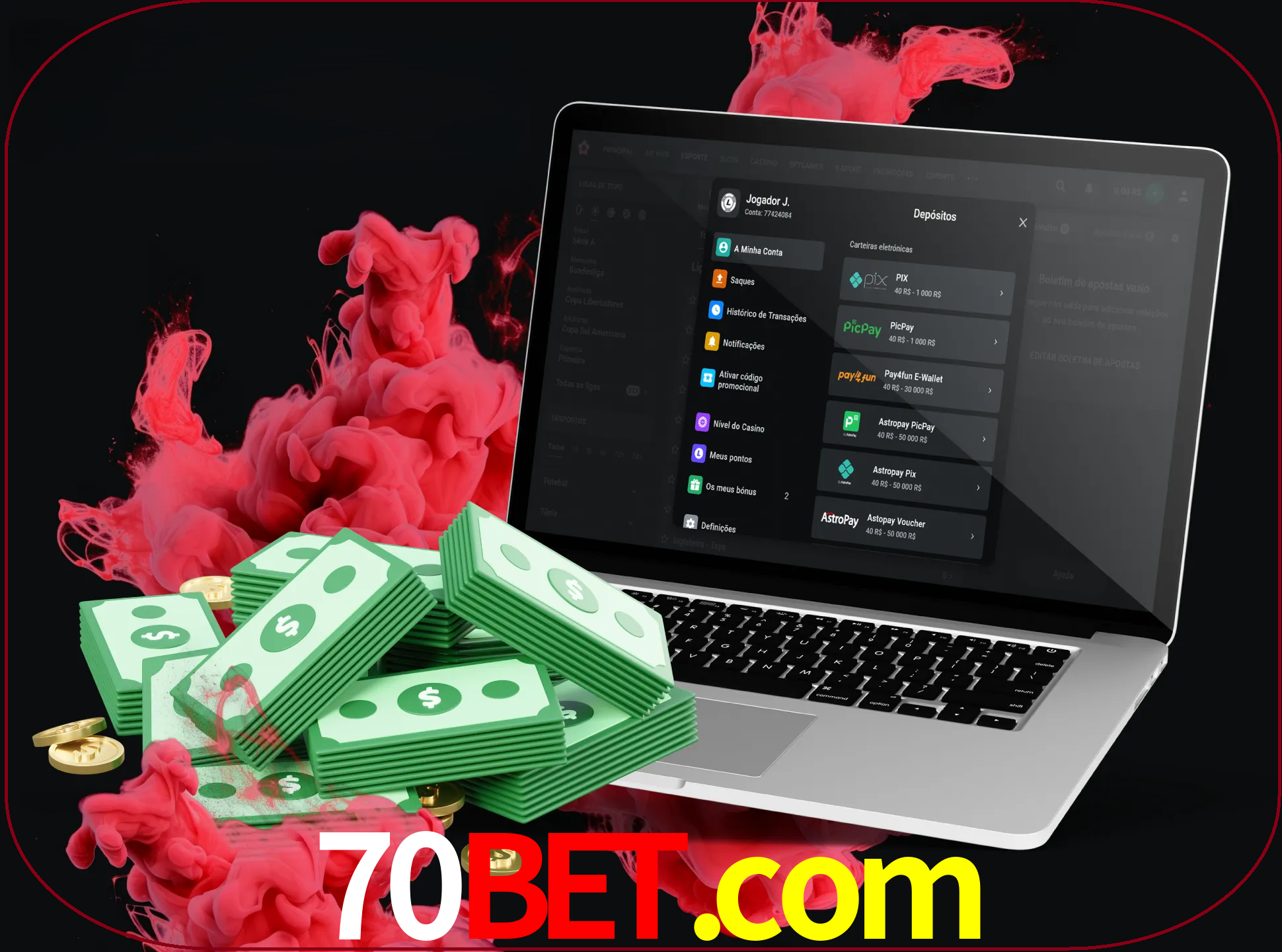 Para efetuar um depósito na sua conta 70bet, basta escolher o método de depósito e especificar o montante.