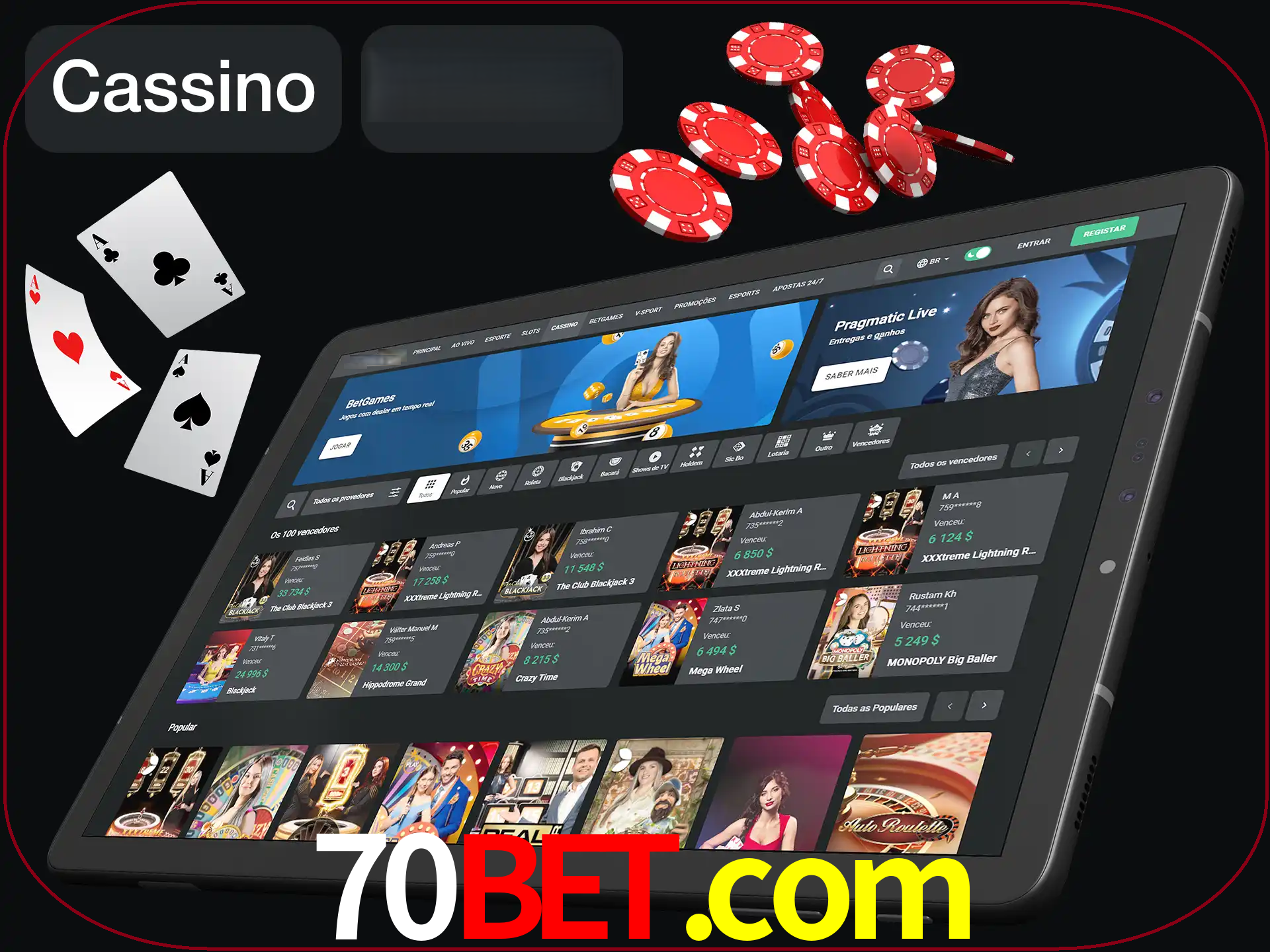 Jogue vários jogos de cassino em nosso cassino.