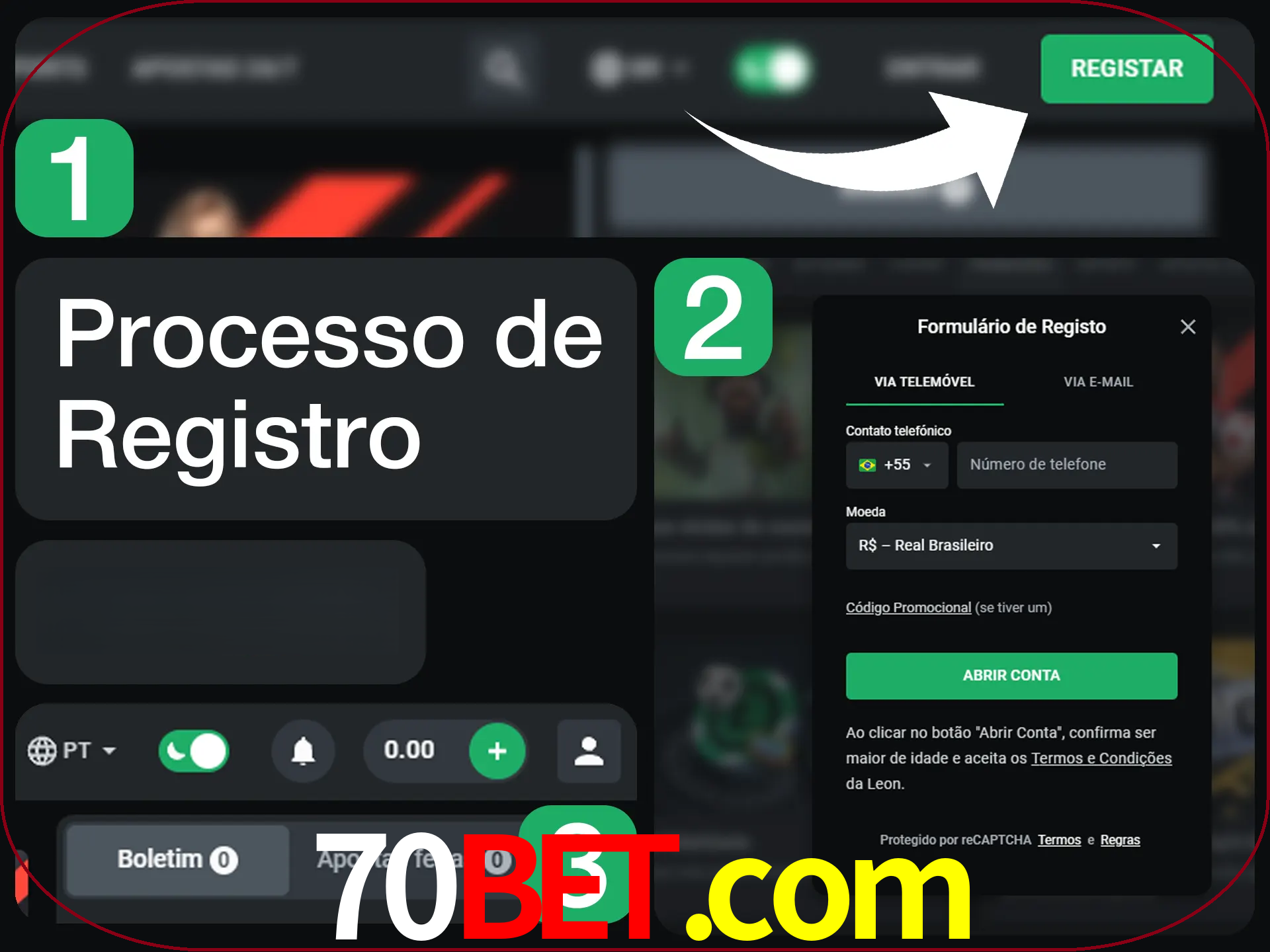 O processo de registro na LeonBet é simples.